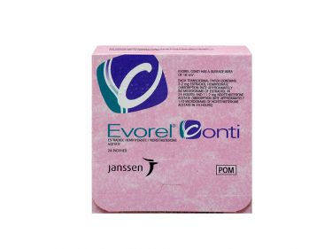 Pack of 24 Evorel Conti 3.2mg estradiol hemihydrate 11.2mg noresthisterone acetate patches