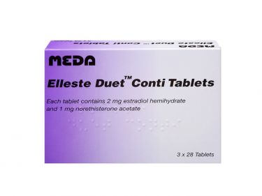 Pack of 84 Elleste Duet Conti 2mg/1mg estradiol hemihydrate/norethisterone acetate tablets