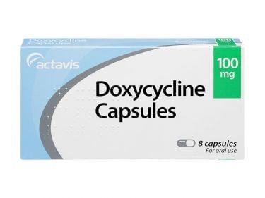 Pack of 8 doxycycline 100mg oral capsules