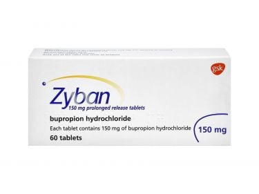 Pack of Zyban 150mg 60 tablets to help quit smoking