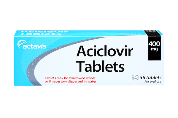 Pack of 56 tablets aciclovir 400 mg for genital herpes