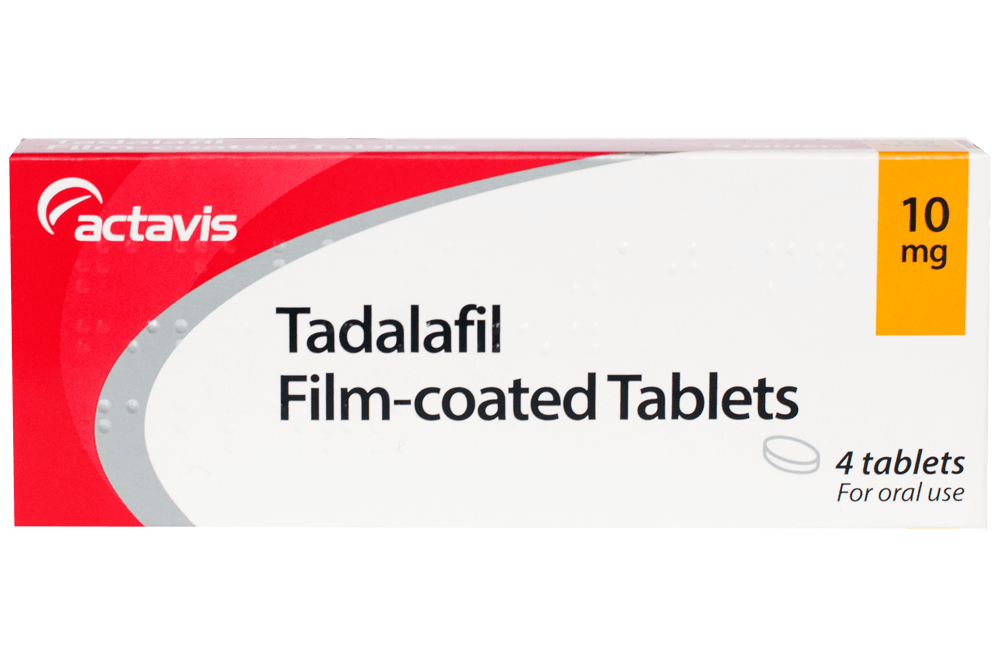 Pack of 4 Tadalafil 10mg film-coated oral tablets